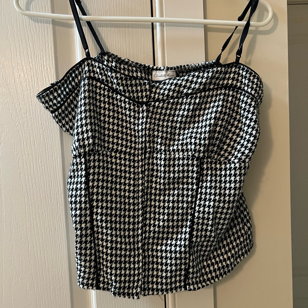 Charlotte Russe Black and White Houndstooth Tank